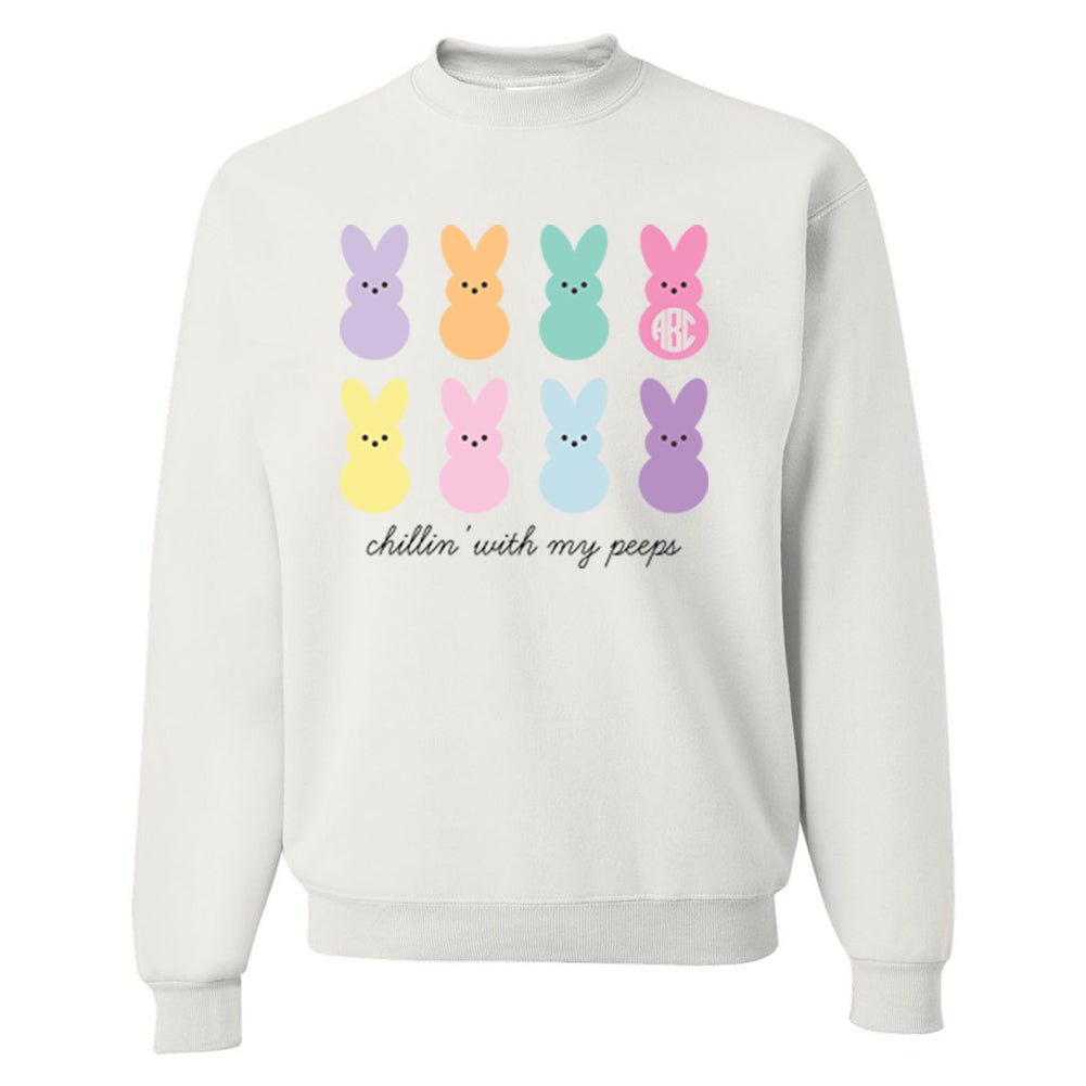 Monogrammed 'Chillin' With My Peeps' Crewneck Sweatshirt