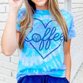 Monogrammed 'Coffee Heart' Tie Dye T-Shirt