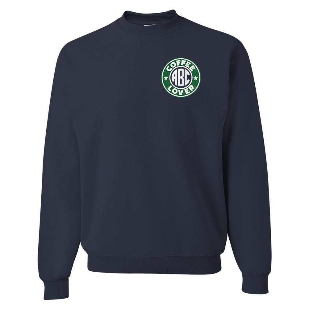 Monogrammed Coffee Lover Crewneck Sweatshirt