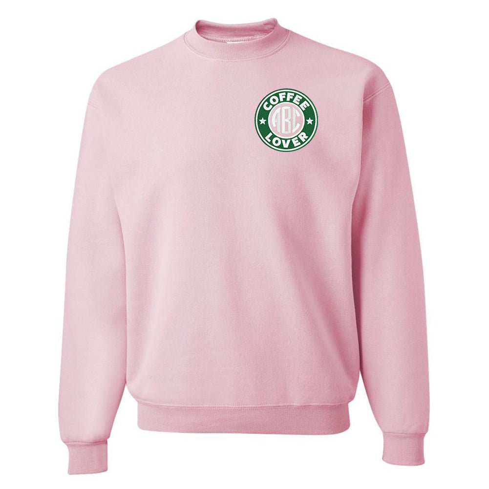 Monogrammed Coffee Lover Crewneck Sweatshirt
