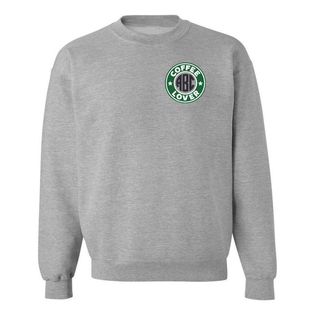 Monogrammed Coffee Lover Crewneck Sweatshirt