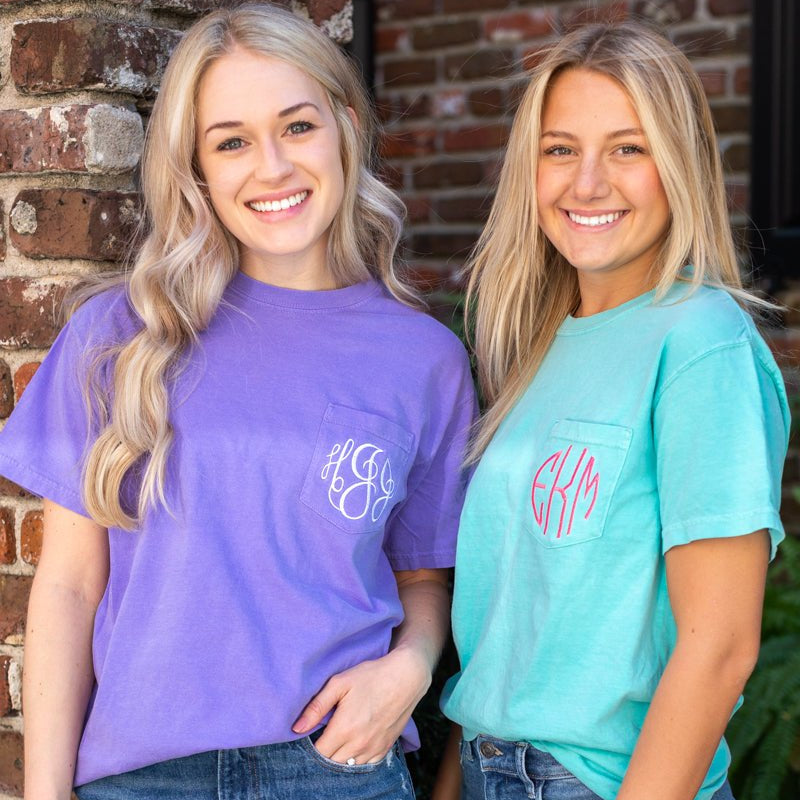 Monogrammed Comfort Colors Pocket T-Shirt