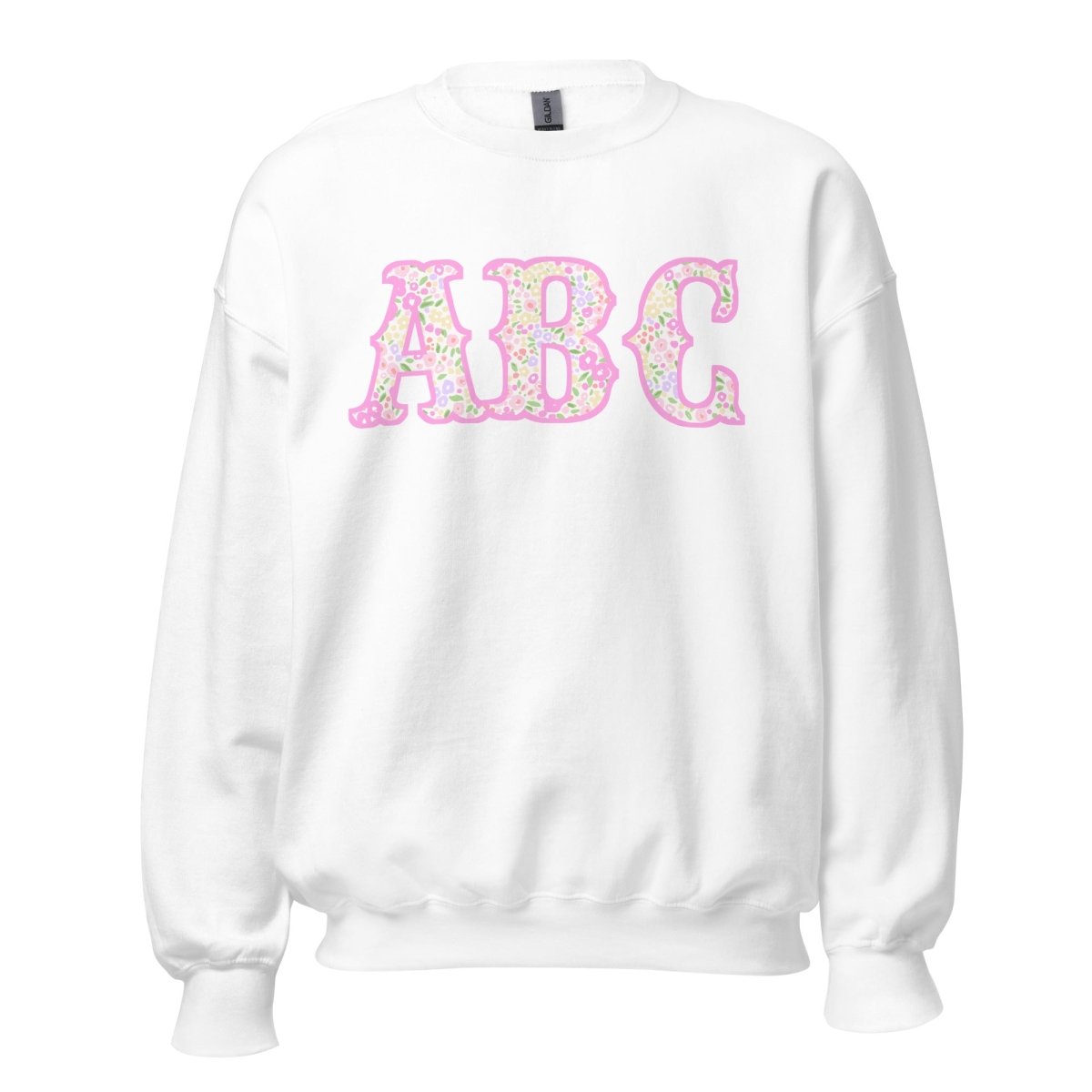 Monogrammed ‘Coquette Floral Patterns’ Big Print Crewneck Sweatshirt