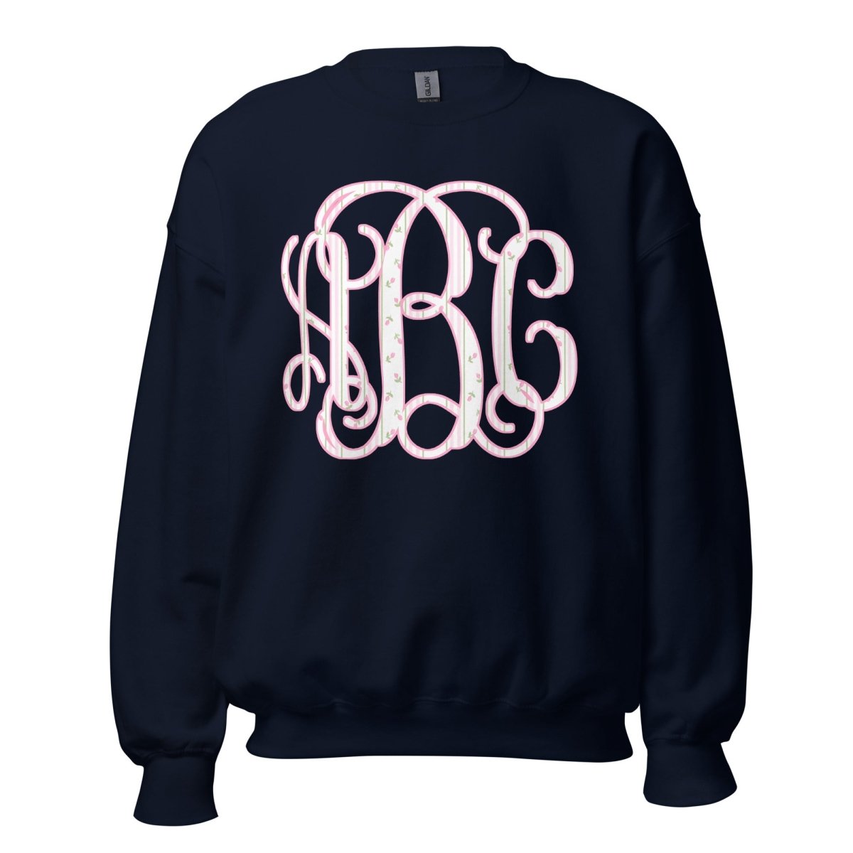Monogrammed ‘Coquette Floral Patterns’ Big Print Crewneck Sweatshirt