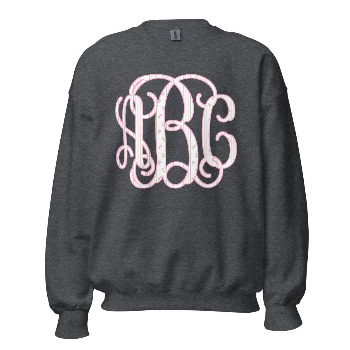 Monogrammed ‘Coquette Floral Patterns’ Big Print Crewneck Sweatshirt