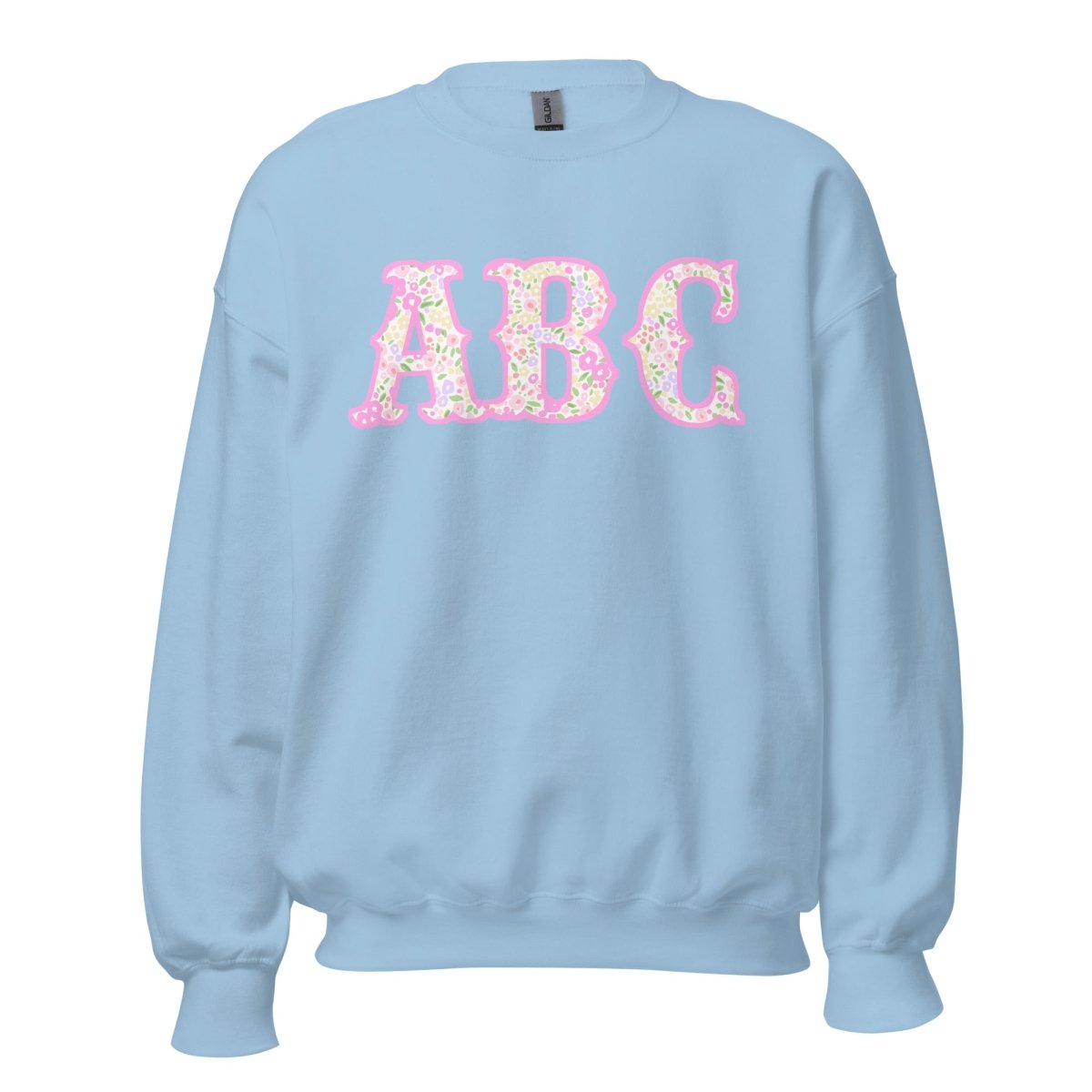 Monogrammed ‘Coquette Floral Patterns’ Big Print Crewneck Sweatshirt