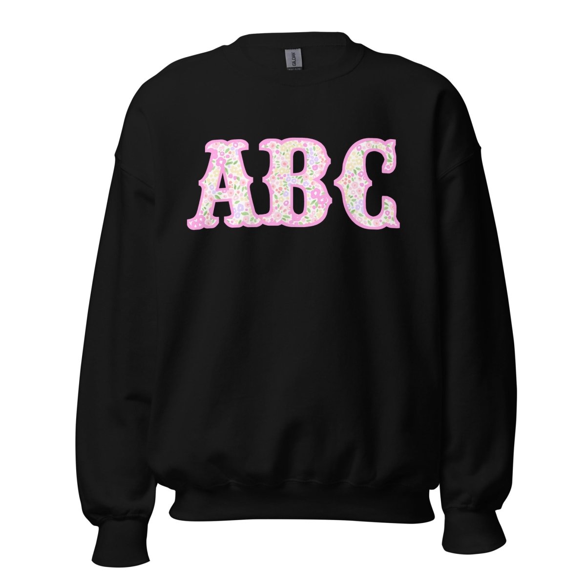 Monogrammed ‘Coquette Floral Patterns’ Big Print Crewneck Sweatshirt