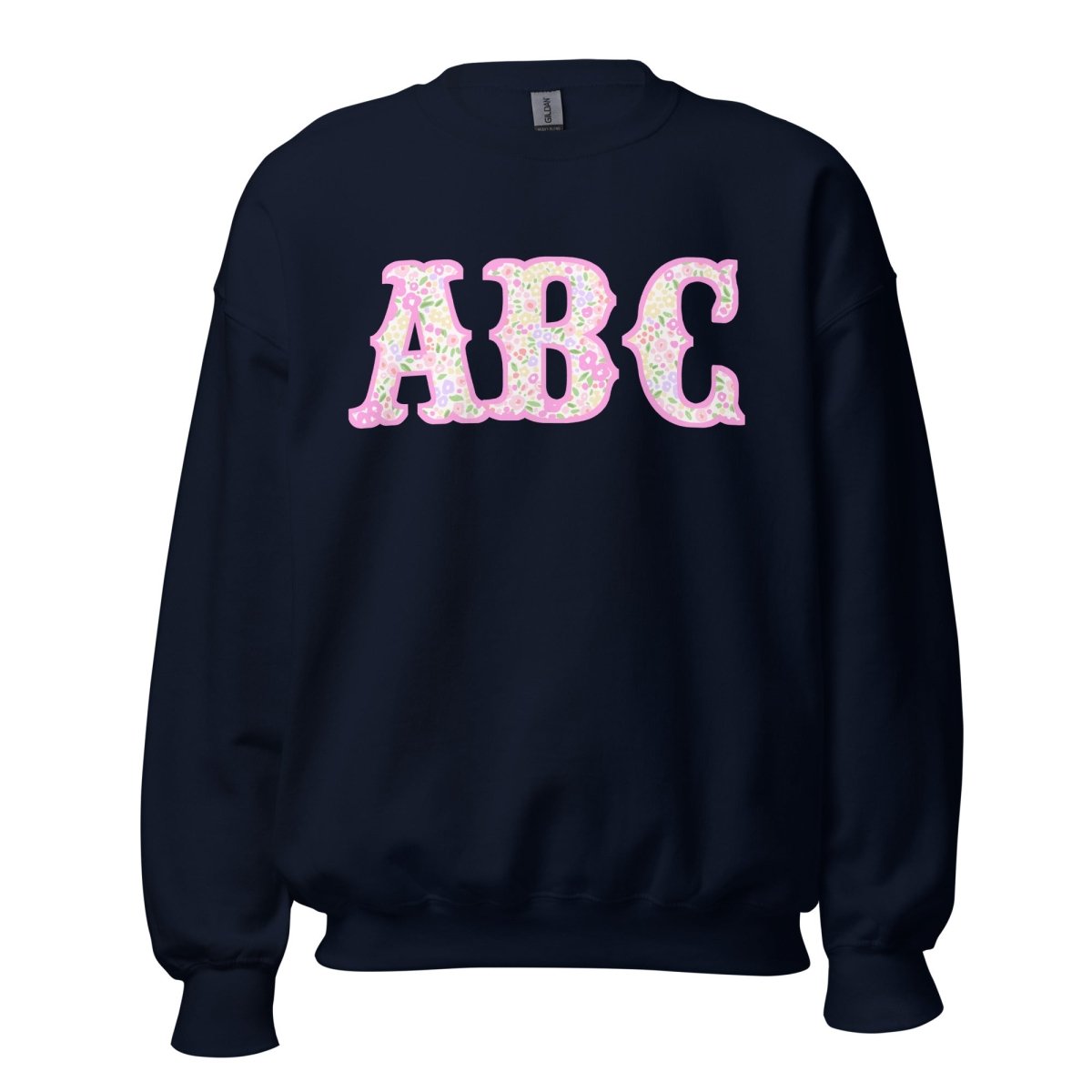 Monogrammed ‘Coquette Floral Patterns’ Big Print Crewneck Sweatshirt