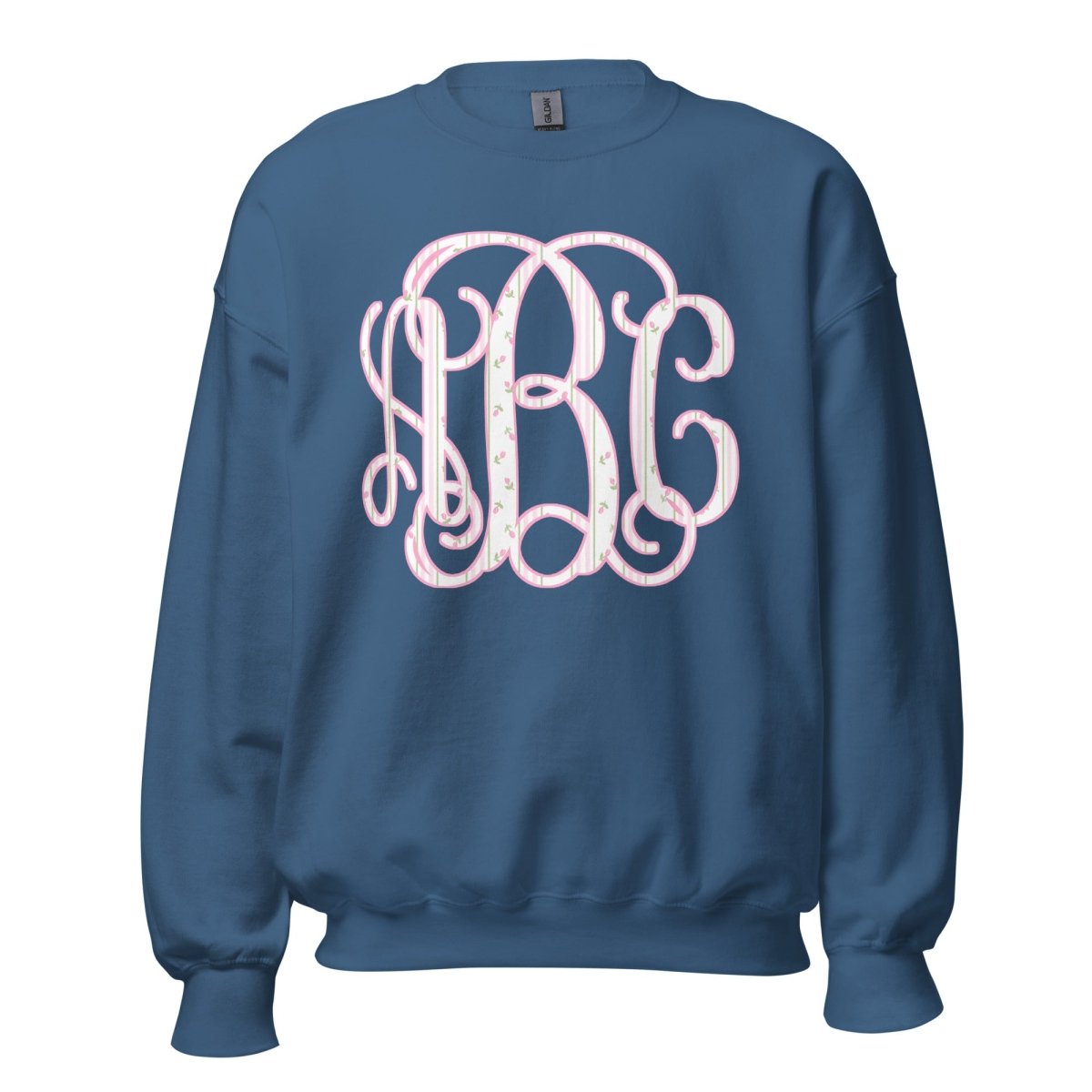Monogrammed ‘Coquette Floral Patterns’ Big Print Crewneck Sweatshirt