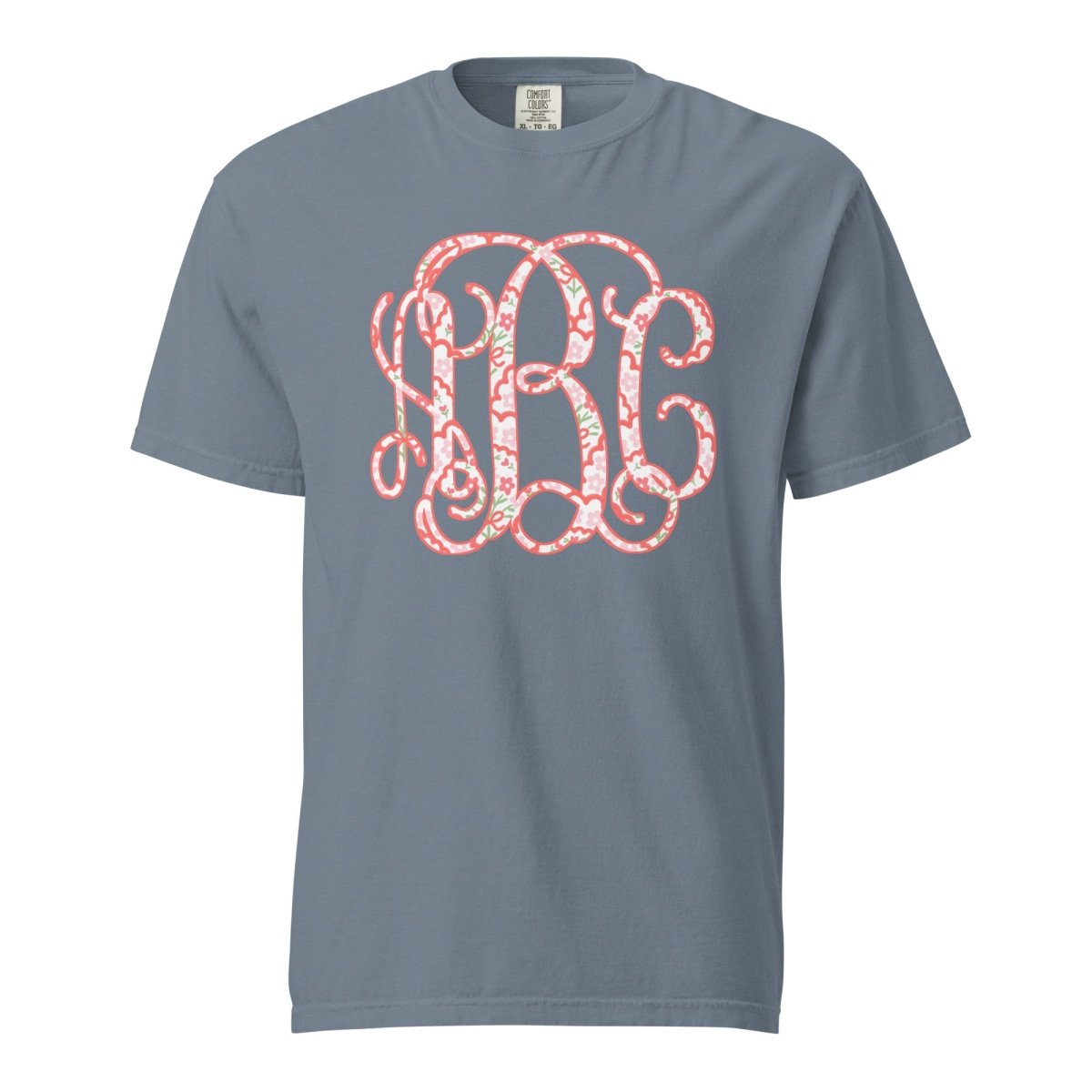 Monogrammed ‘Coquette Floral Patterns’ Big Print T-Shirt