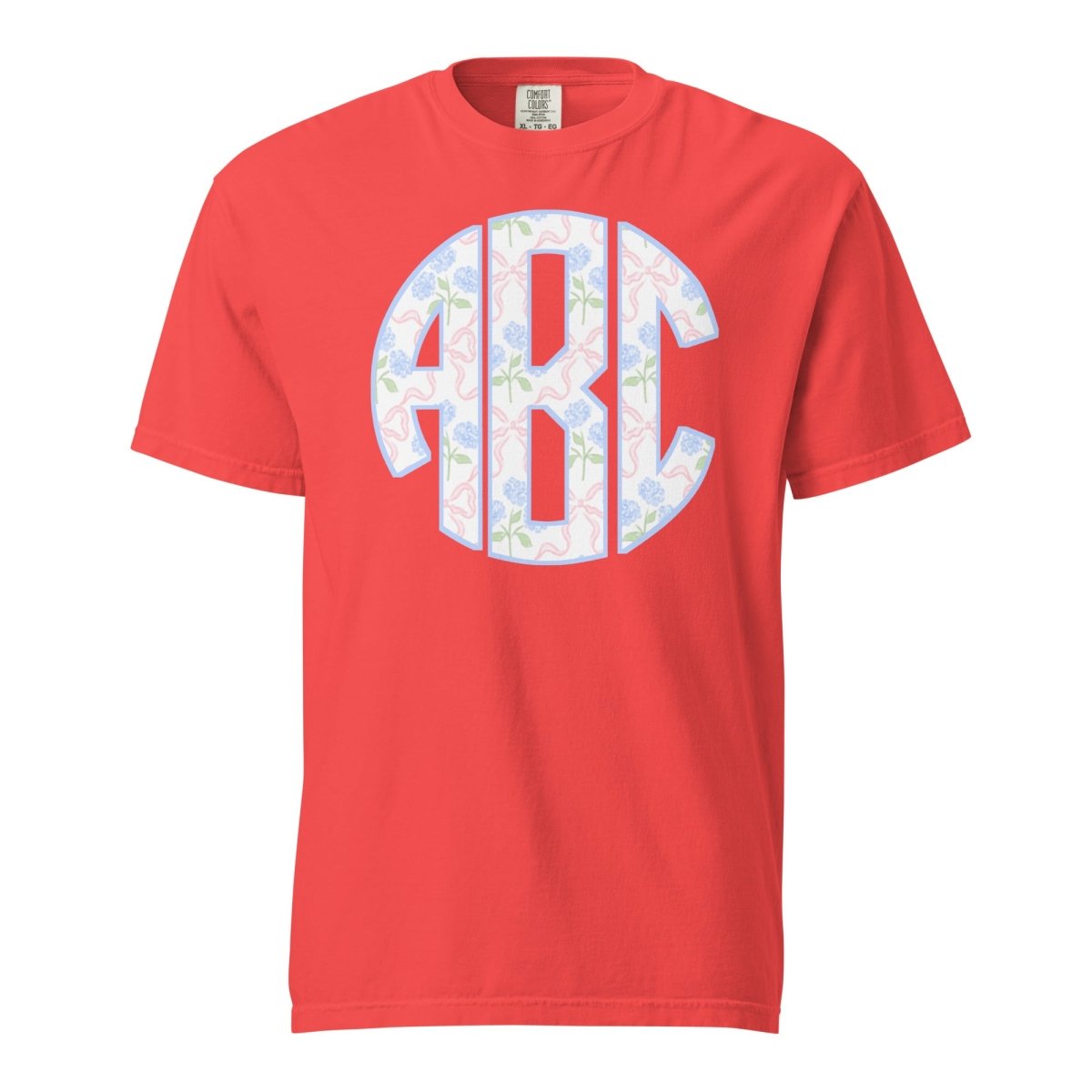 Monogrammed ‘Coquette Floral Patterns’ Big Print T-Shirt