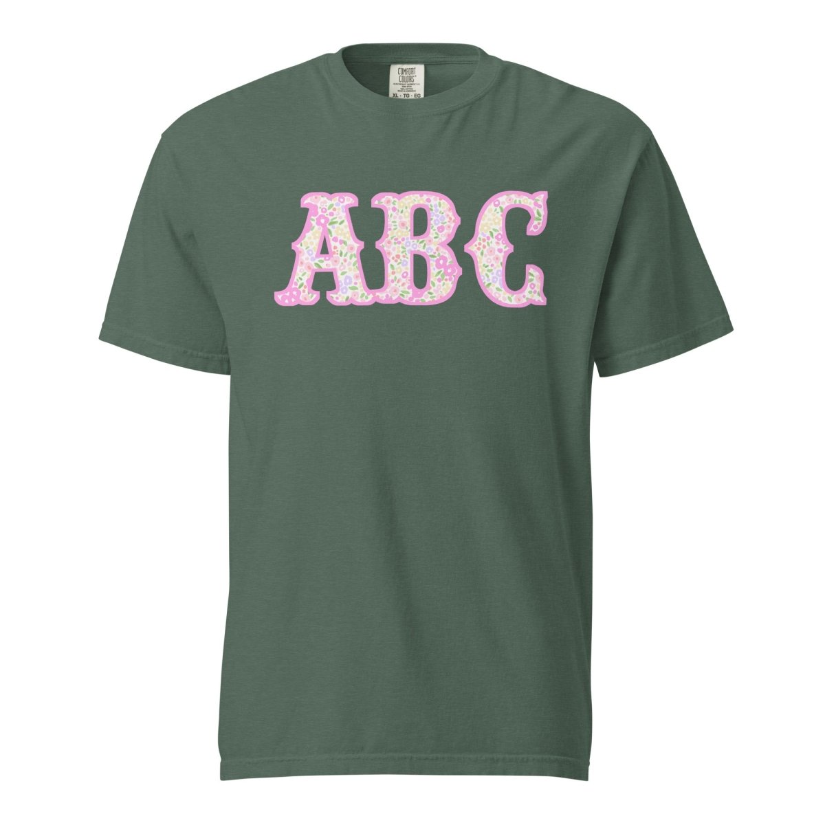 Monogrammed ‘Coquette Floral Patterns’ Big Print T-Shirt