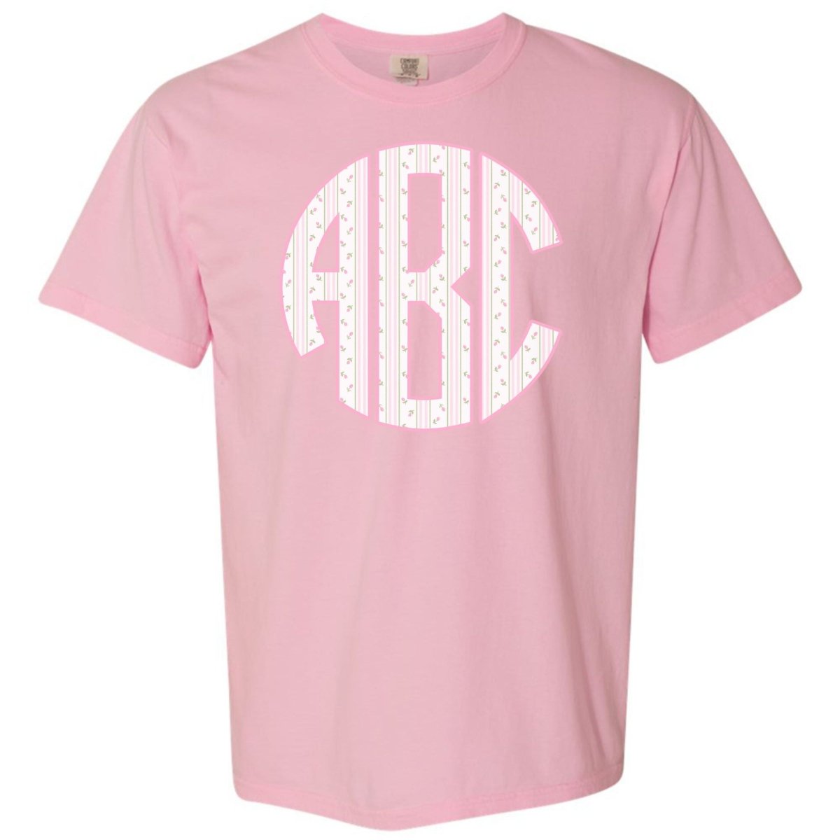 Monogrammed ‘Coquette Floral Patterns’ Big Print T-Shirt