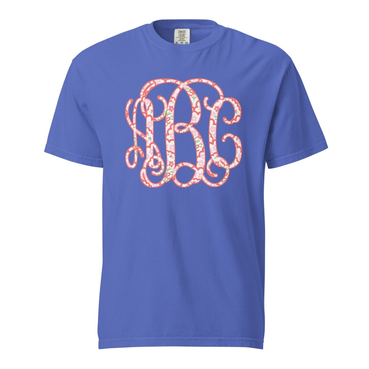 Monogrammed ‘Coquette Floral Patterns’ Big Print T-Shirt
