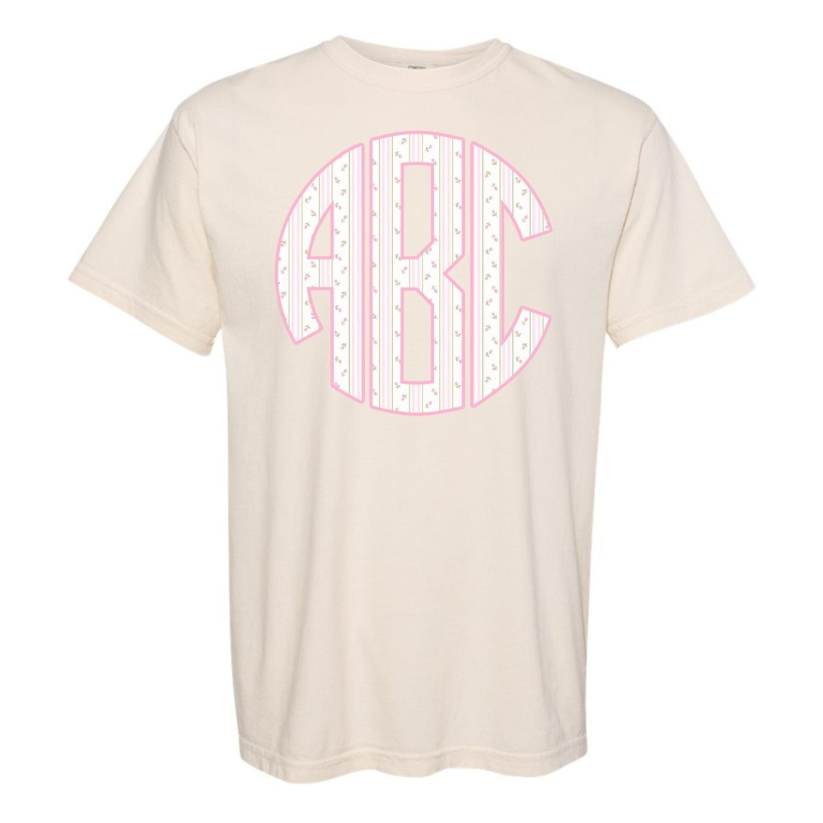 Monogrammed ‘Coquette Floral Patterns’ Big Print T-Shirt