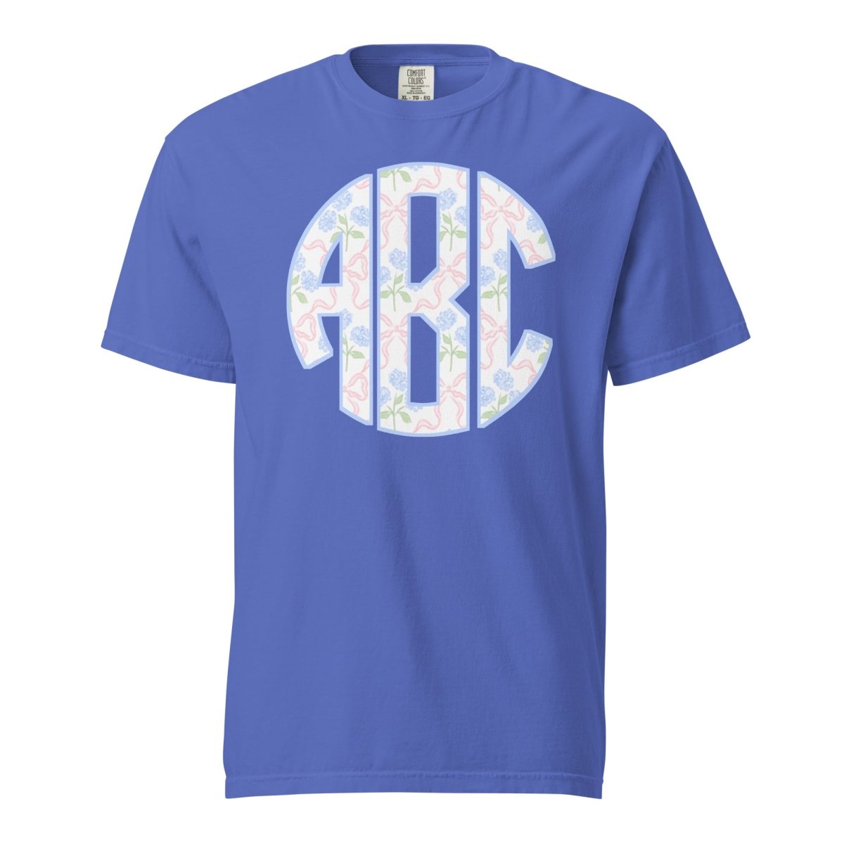Monogrammed ‘Coquette Floral Patterns’ Big Print T-Shirt