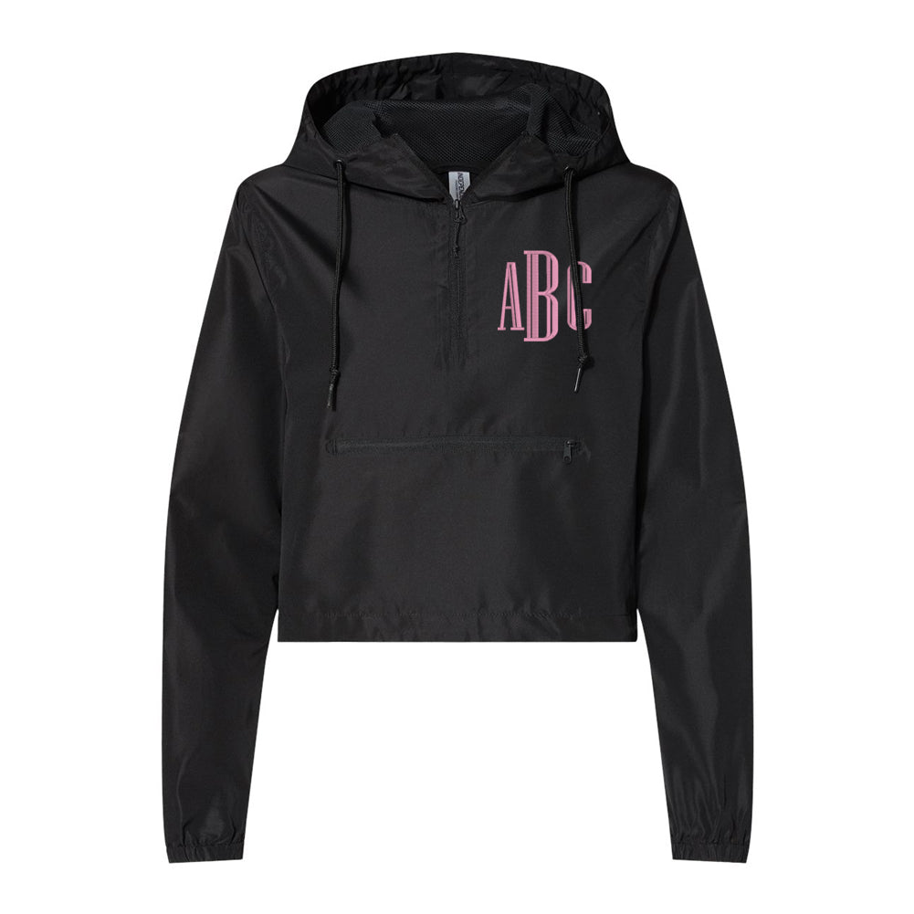 Monogrammed Cropped Windbreaker