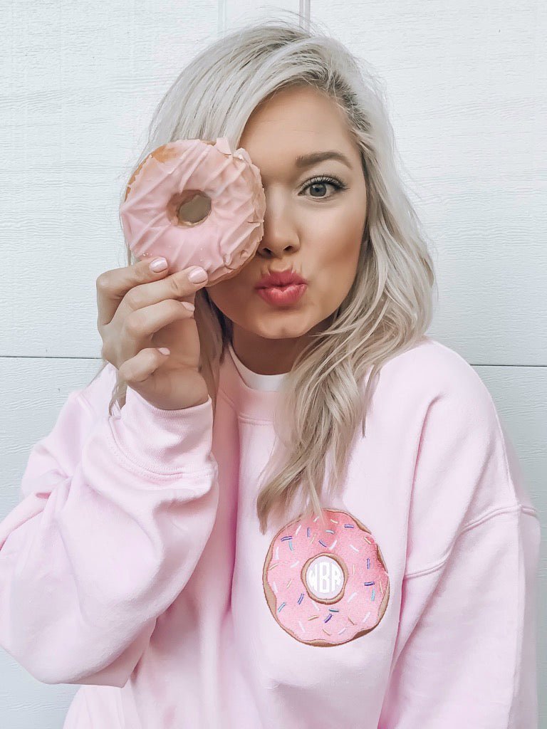 Monogrammed Donut Crewneck Sweatshirt