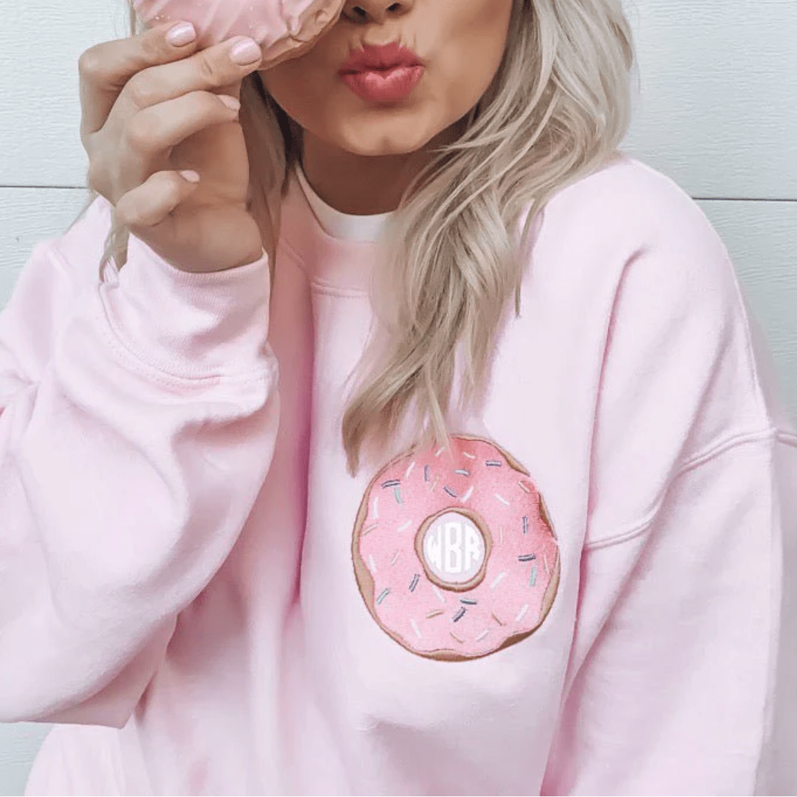 Monogrammed Donut Crewneck Sweatshirt