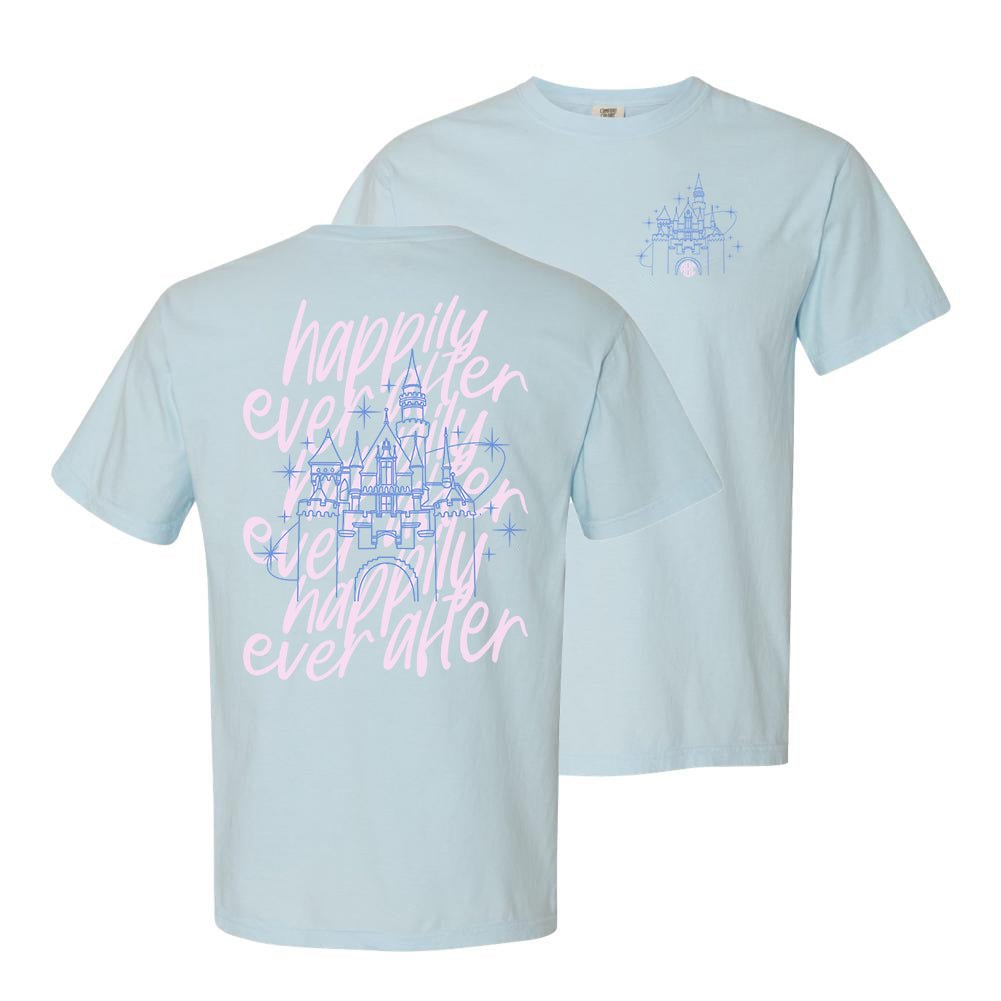 Monogrammed 'Happily Ever After' Front & Back T-Shirt