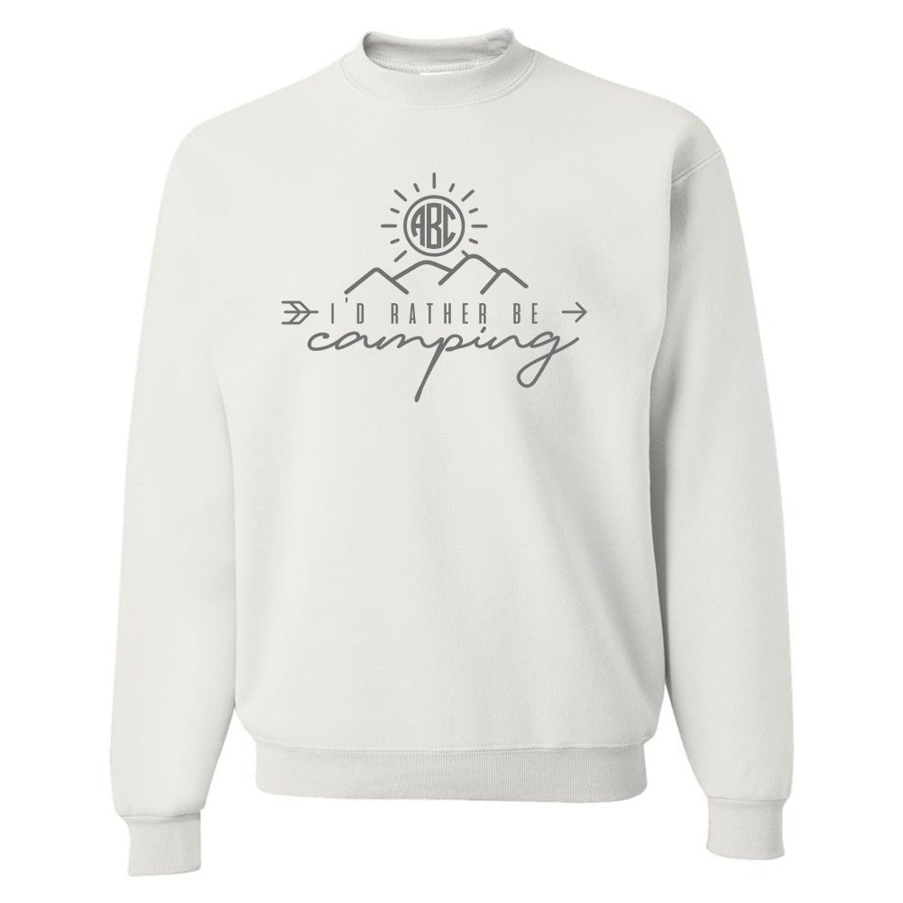 Monogrammed 'I'd Rather Be Camping' Crewneck Sweatshirt
