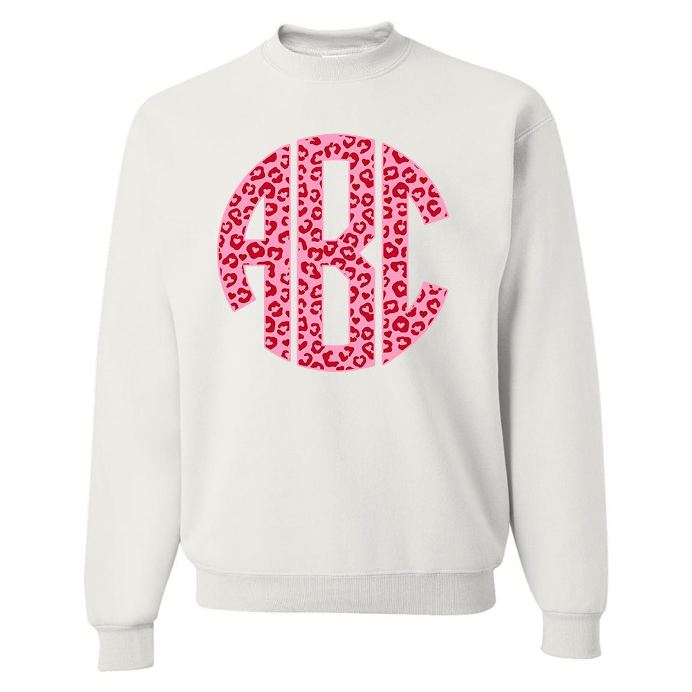 Monogrammed 'Leopard Love' Big Print Crewneck Sweatshirt
