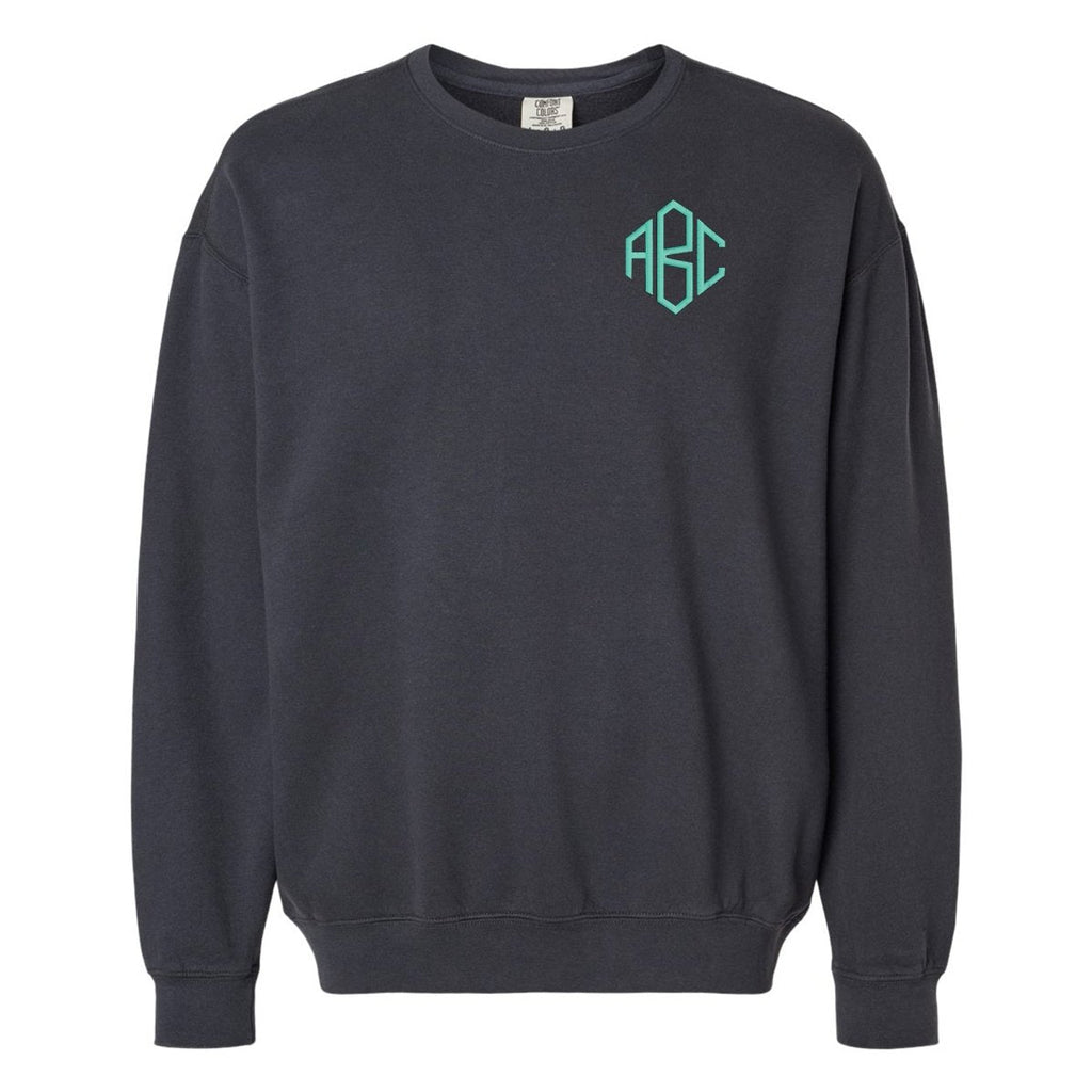 Monogrammed Lightweight Comfort Colors Crewneck Sweatshirt