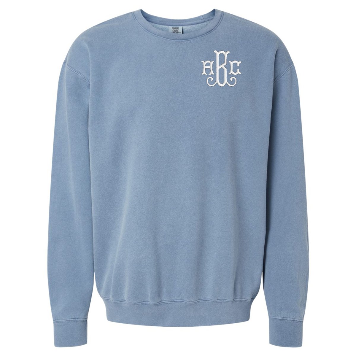 Monogrammed Lightweight Comfort Colors Crewneck Sweatshirt
