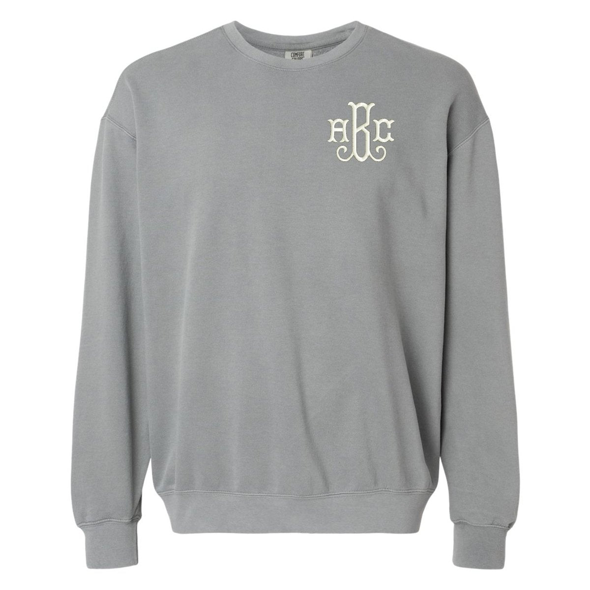 Monogrammed Lightweight Comfort Colors Crewneck Sweatshirt