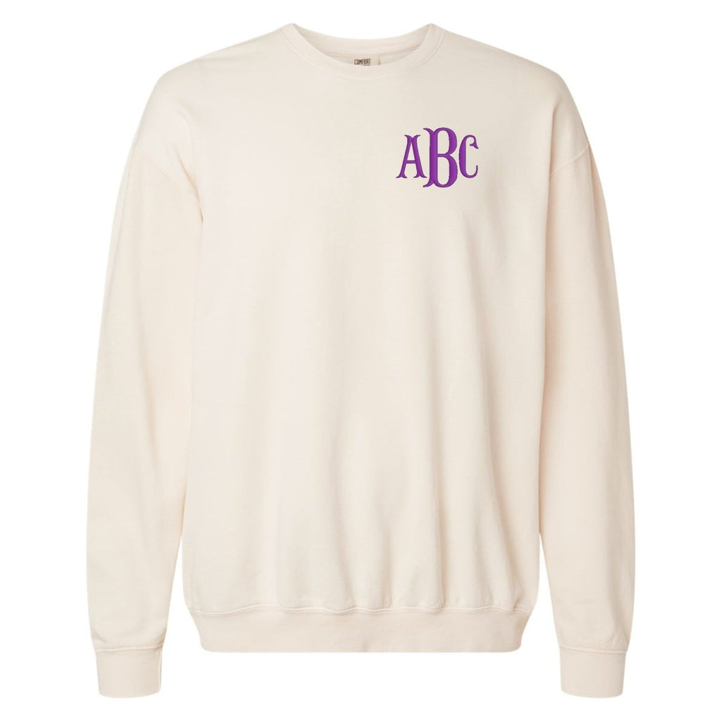 Monogrammed Lightweight Comfort Colors Crewneck Sweatshirt