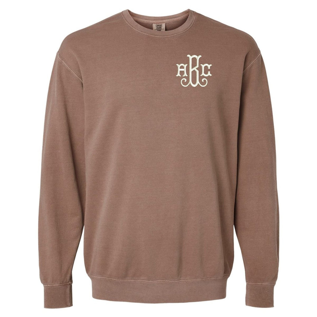 Monogrammed Lightweight Comfort Colors Crewneck Sweatshirt