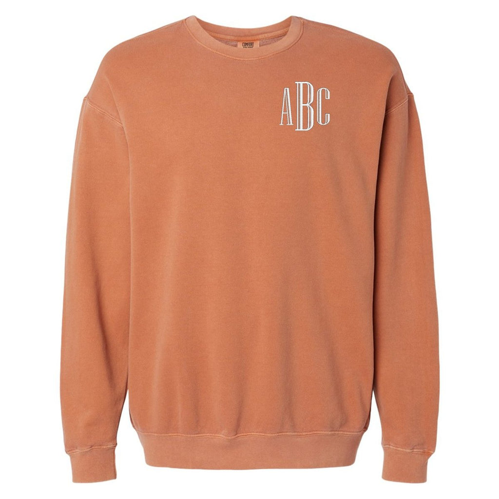 Monogrammed Lightweight Comfort Colors Crewneck Sweatshirt