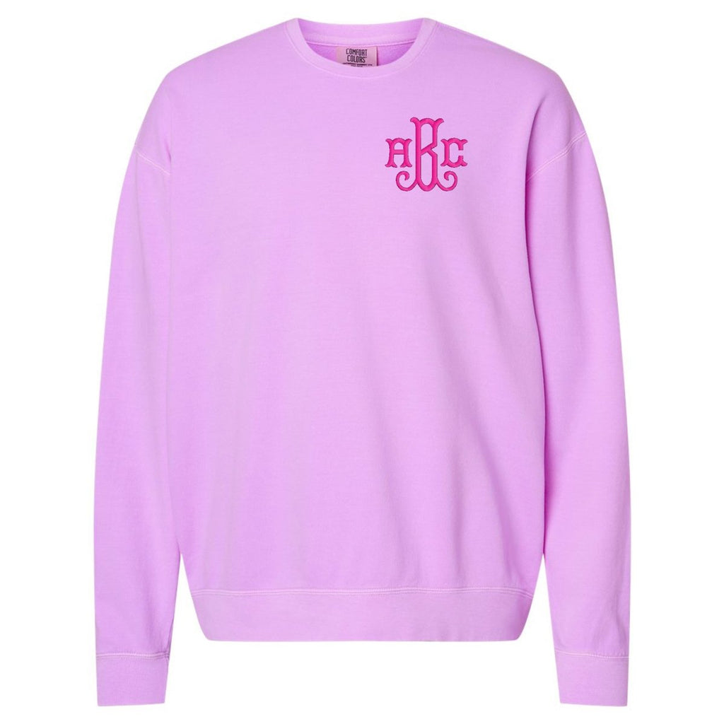 Monogrammed Lightweight Comfort Colors Crewneck Sweatshirt