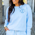 Monogrammed Lightweight Comfort Colors Crewneck Sweatshirt