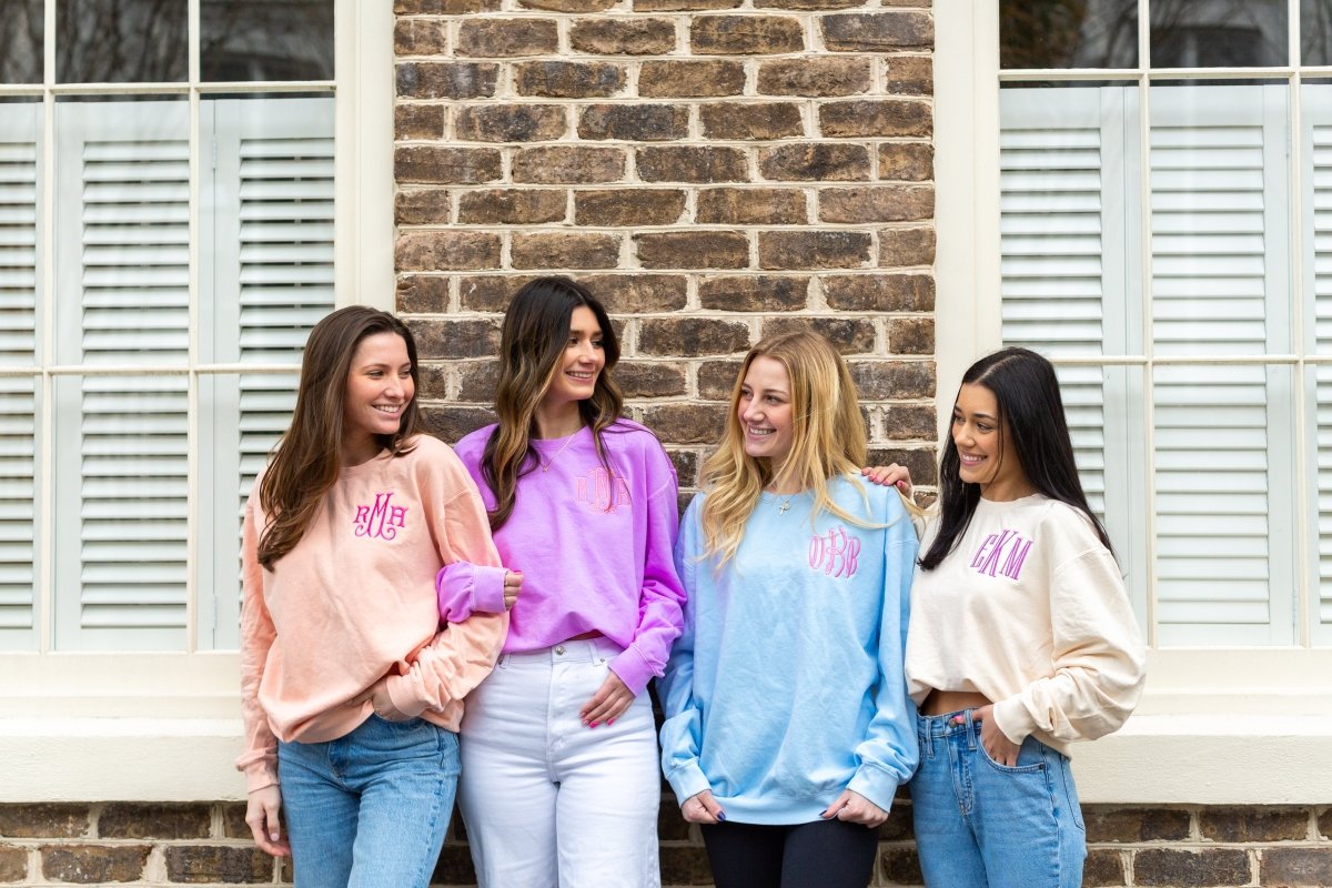 Monogrammed Lightweight Comfort Colors Crewneck Sweatshirt