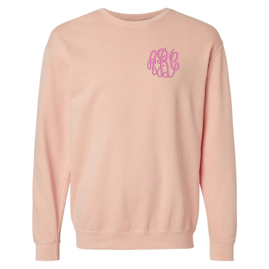 Monogrammed Lightweight Comfort Colors Crewneck Sweatshirt
