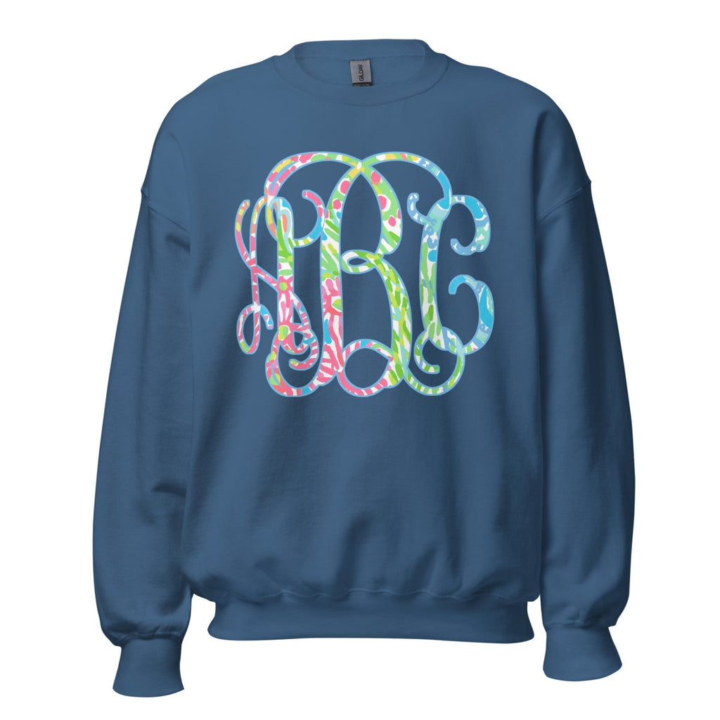 Monogrammed Lilly Big Print Crewneck Sweatshirt