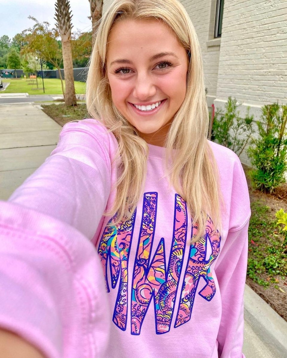 Monogrammed Lilly Big Print Crewneck Sweatshirt