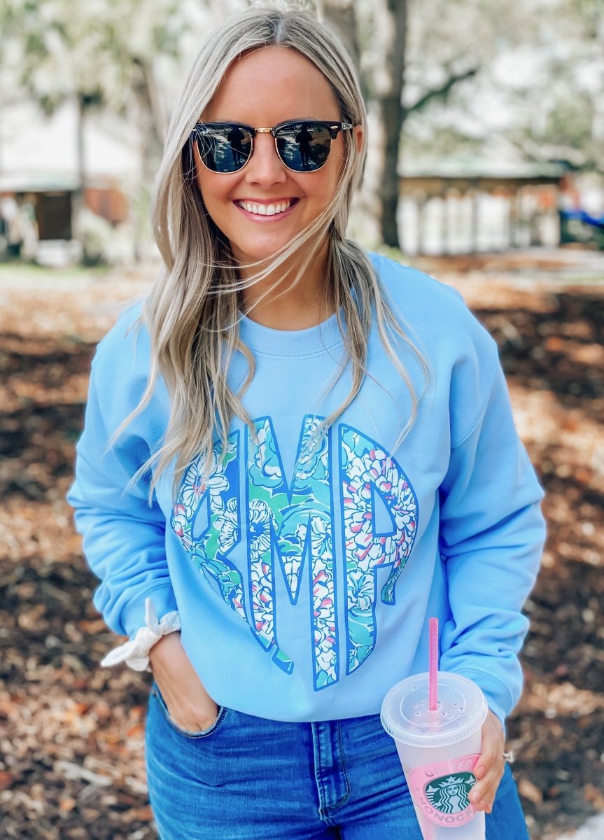 Monogrammed Lilly Big Print Crewneck Sweatshirt