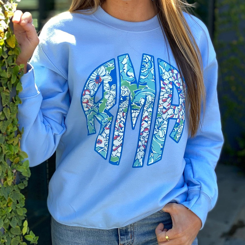 Monogrammed Lilly Big Print Crewneck Sweatshirt