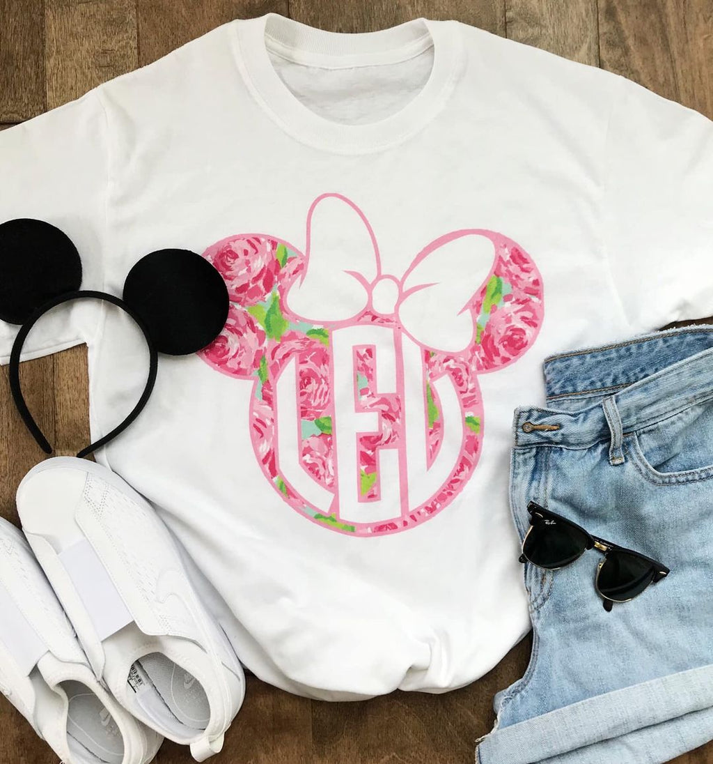 Monogrammed 'Lilly Minnie' Basic T-Shirt