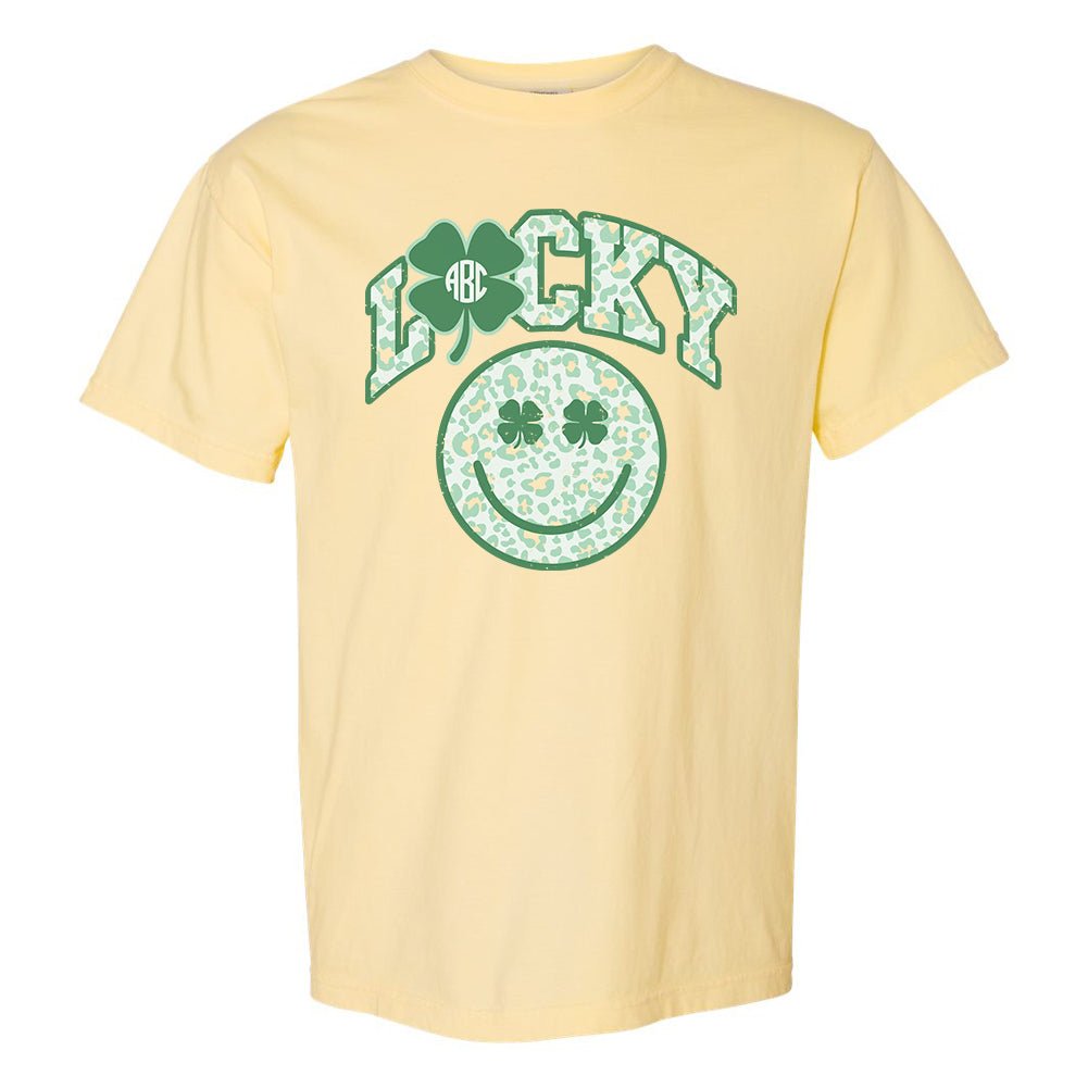 Monogrammed 'Lucky Smiley Face' T-Shirt