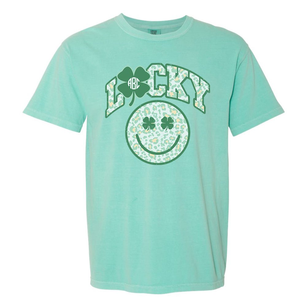 Monogrammed 'Lucky Smiley Face' T-Shirt