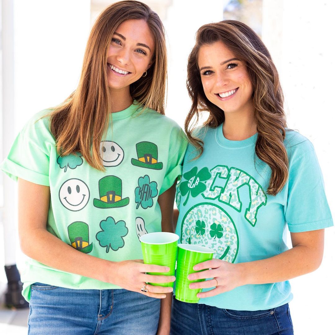 Monogrammed 'Lucky Smiley Face' T-Shirt