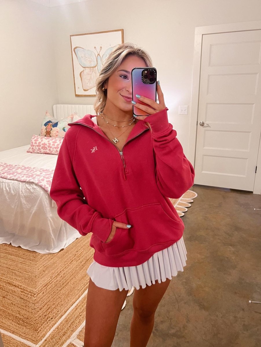 Monogrammed Pocket Quarter Zip Sweatshirt