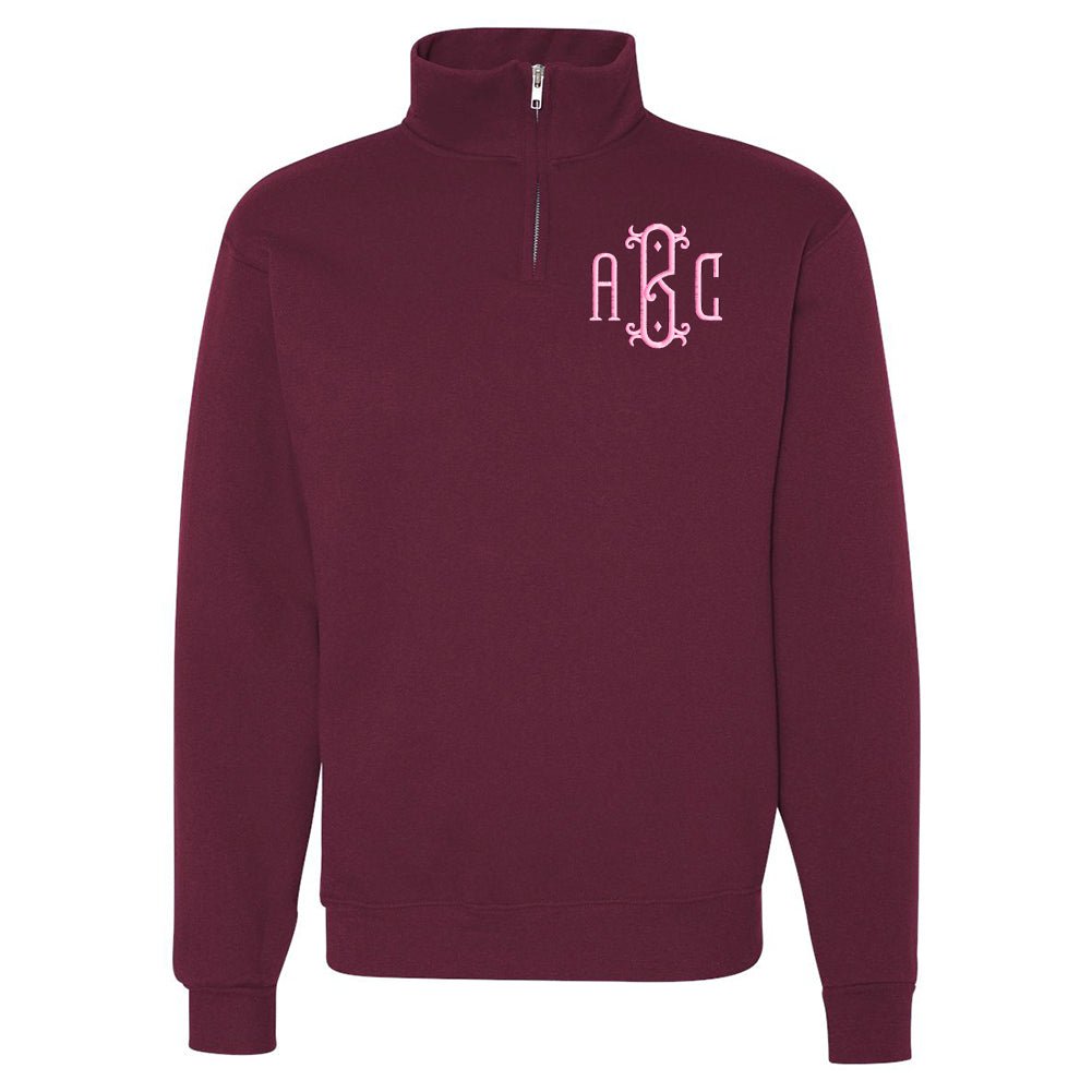 Monogrammed Quarter Zip Sweatshirt