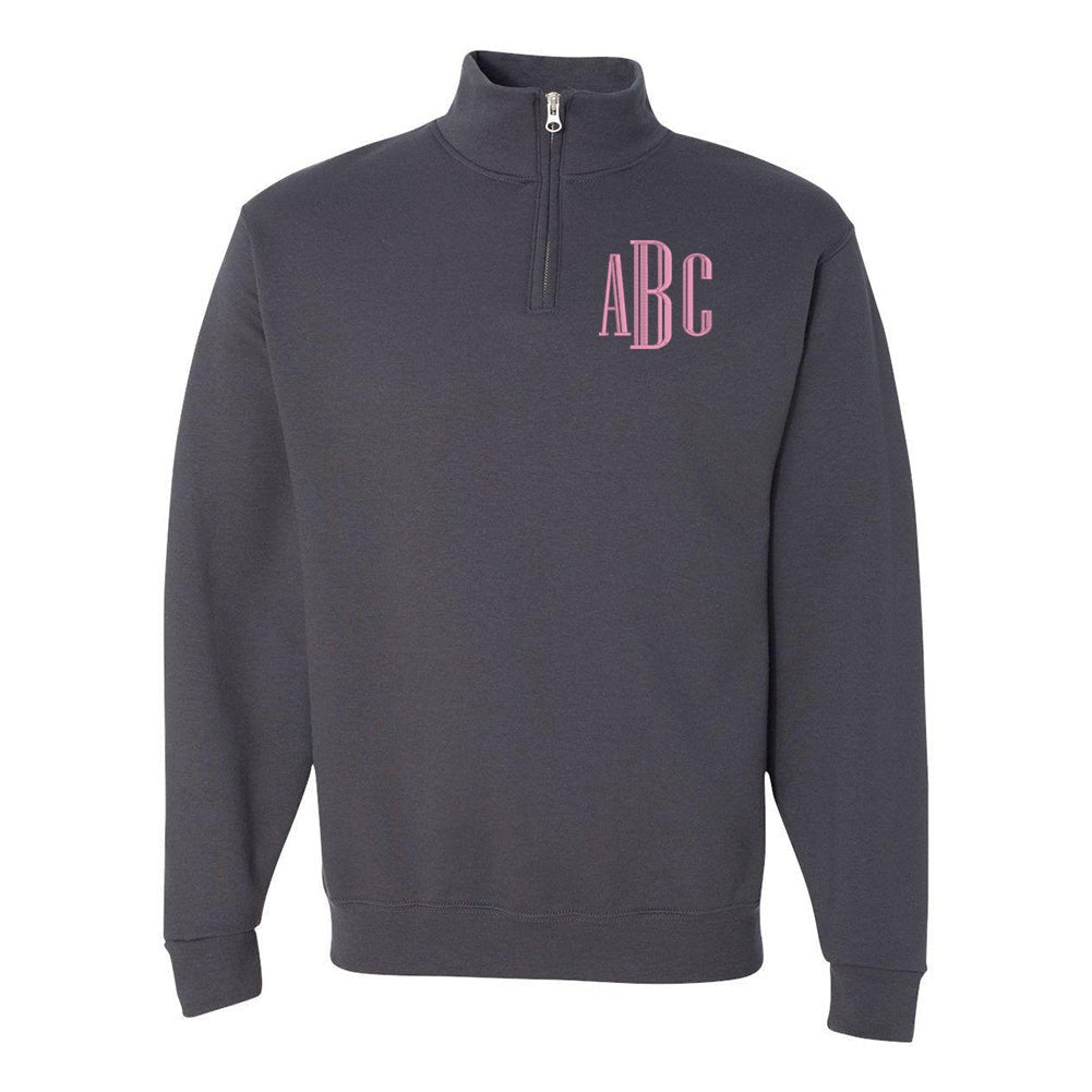 Monogrammed Quarter Zip Sweatshirt