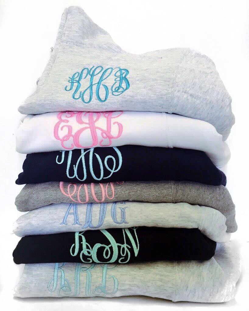 Monogrammed Quarter Zip Sweatshirt