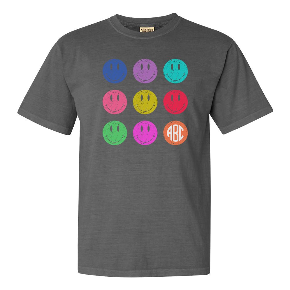 Monogrammed 'Retro Smileys' T-Shirt