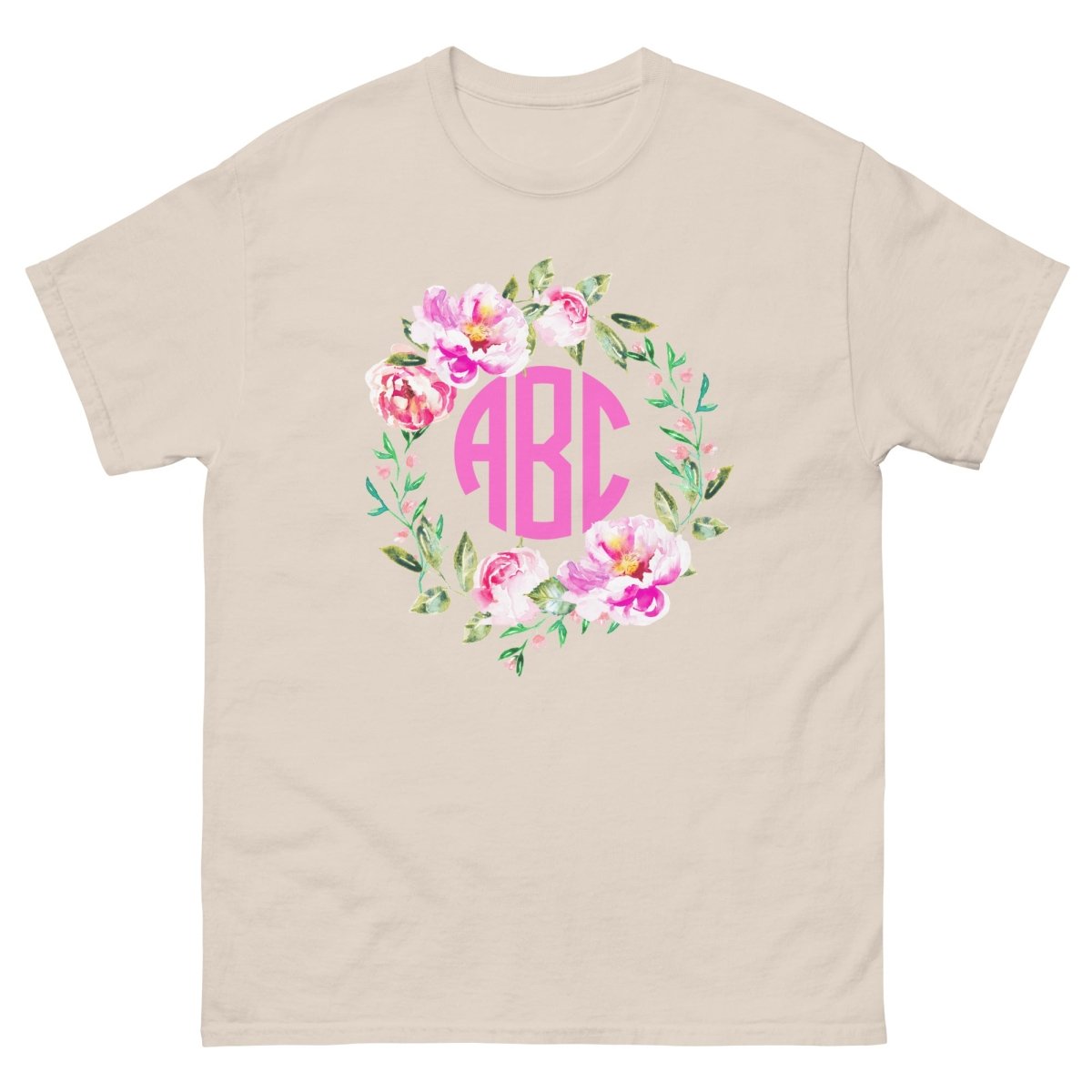 Monogrammed 'Spring Flowers' Basic T-Shirt